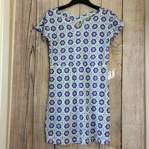 T by Talbots Womens Criss cross back Floral Print Dress size Medium